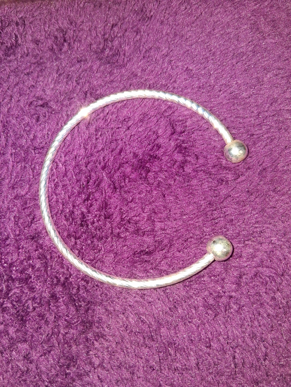 Silver Open Cuff Bracelet - Women's Twisted Rope Design Charm Bracelet